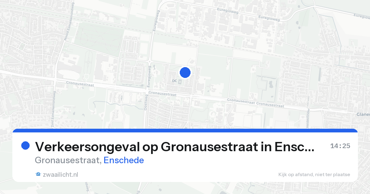 Verkeersongeval op Gronausestraat in Enschede — 20 aug 2026