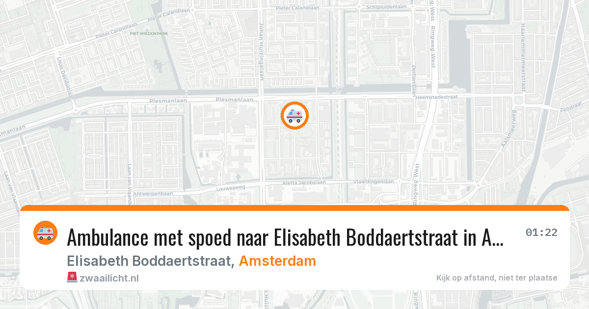 Ambulance met spoed naar Elisabeth Boddaertstraat in Amsterdam — 17 jun 2026