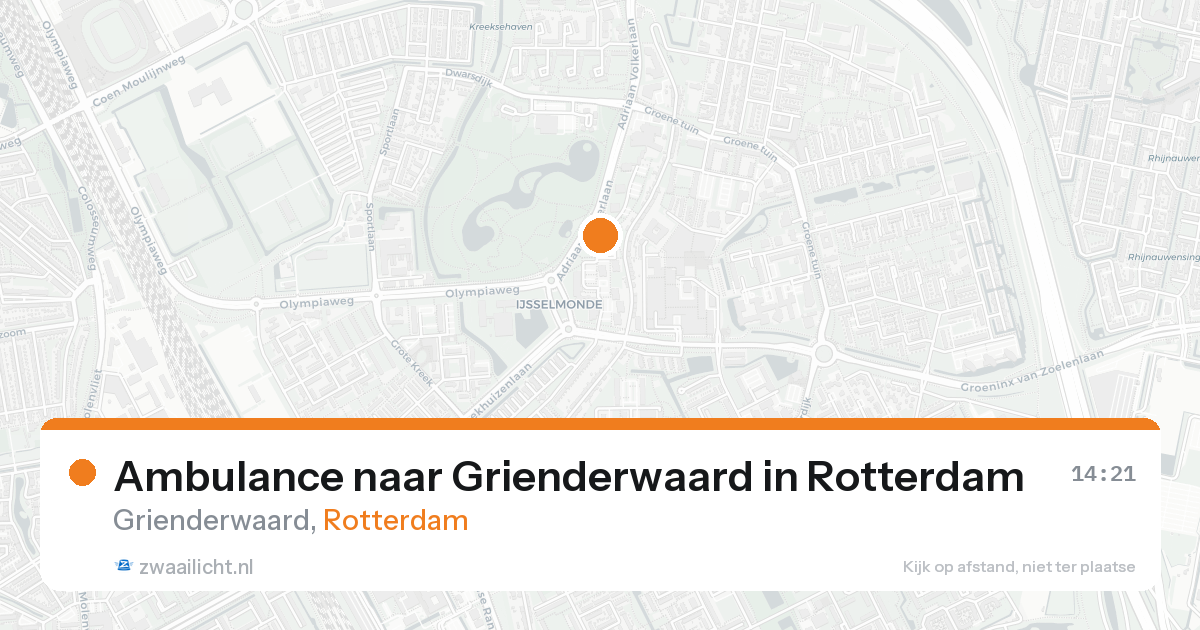 Ambulance naar Grienderwaard in Rotterdam — 18 aug 2026
