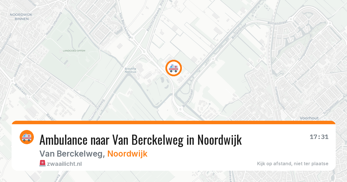 Ambulance naar Van Berckelweg in Noordwijk — 10 mei 2026