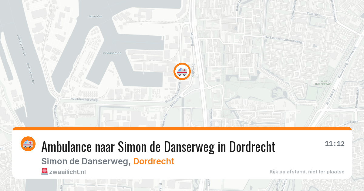Ambulance naar Simon de Danserweg in Dordrecht — 23 mrt 2026