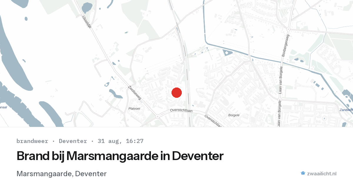 Brand bij Marsmangaarde in Deventer — 31 aug 2026