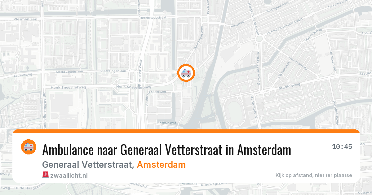 Ambulance naar Generaal Vetterstraat in Amsterdam — 21 mei 2026