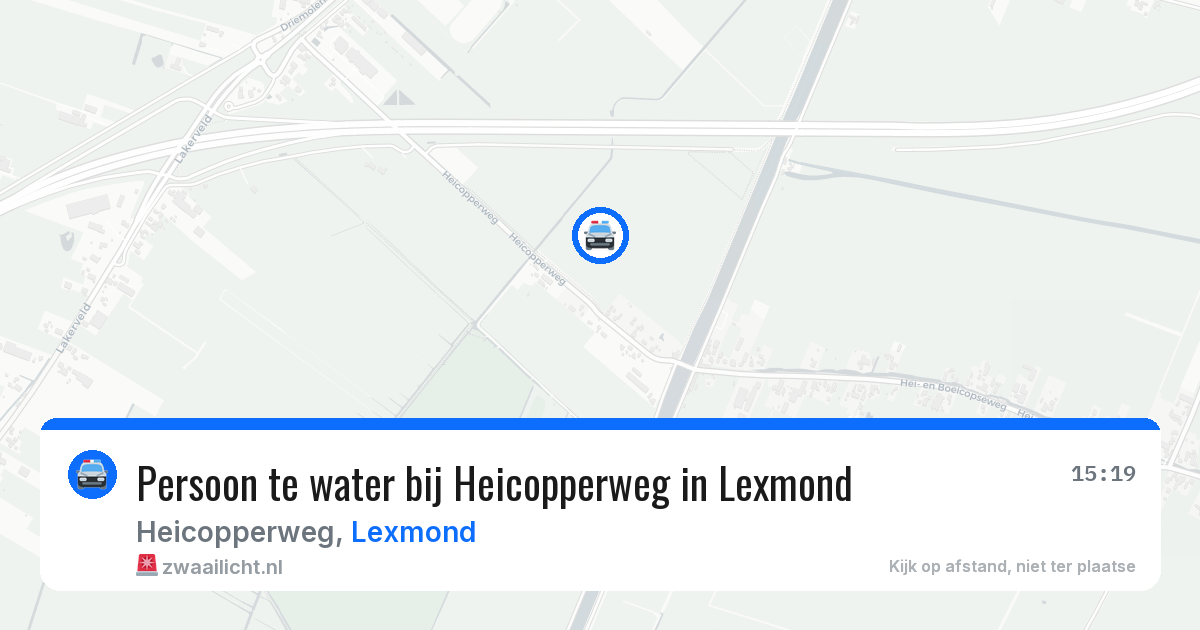 Persoon te water bij Heicopperweg in Lexmond — 6 aug 2026