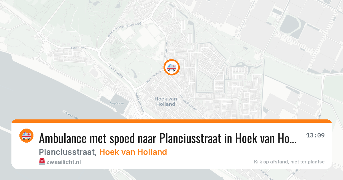 Ambulance met spoed naar Planciusstraat in Hoek van Holland — 8 aug 2026