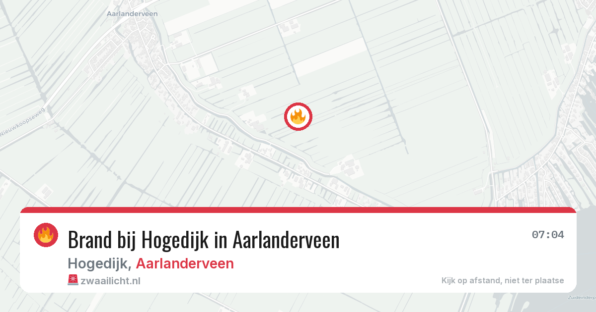 Brand bij Hogedijk in Aarlanderveen — 29 jan 2026