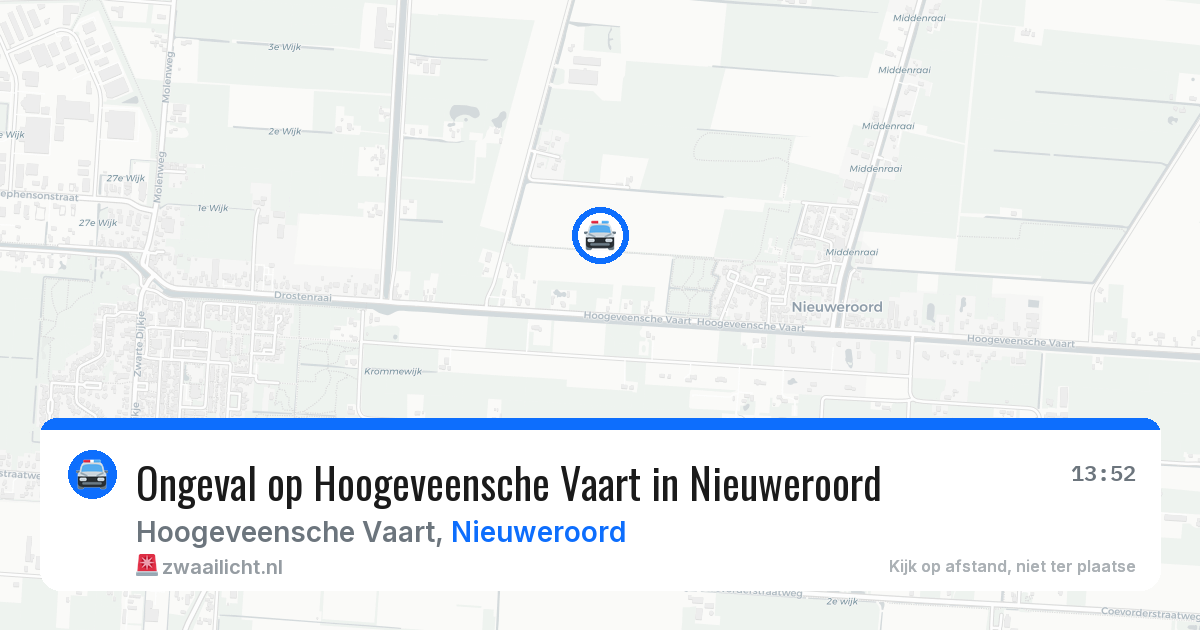 Ongeval op Hoogeveensche Vaart in Nieuweroord — 5 jun 2026