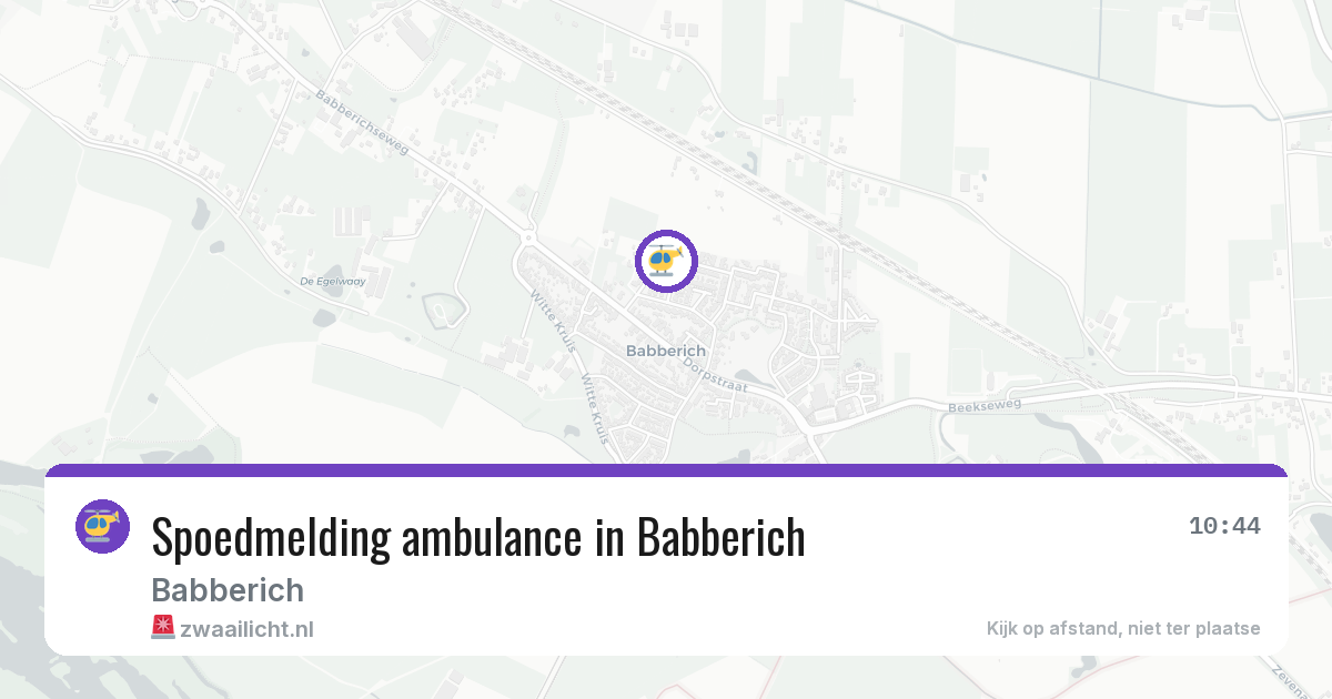 Spoedmelding ambulance in Babberich — 31 jul 2026