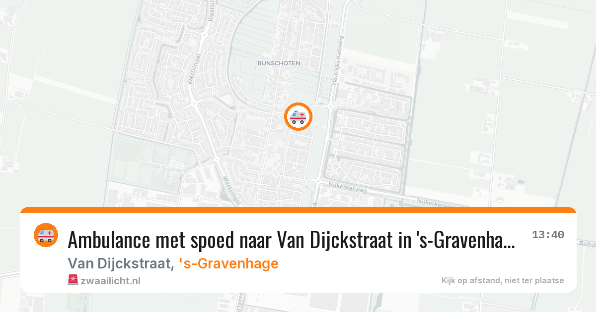 Ambulance met spoed naar Van Dijckstraat in 's-Gravenhage — 3 mrt 2026