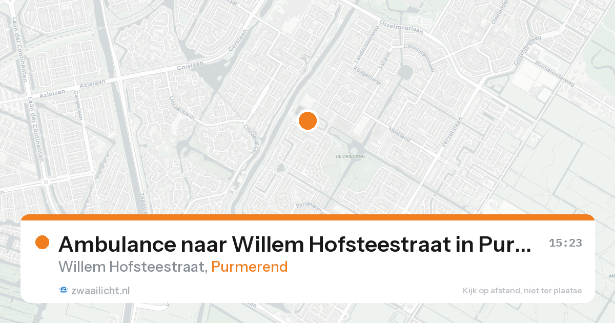 Ambulance naar Willem Hofsteestraat in Purmerend — 20 aug 2026