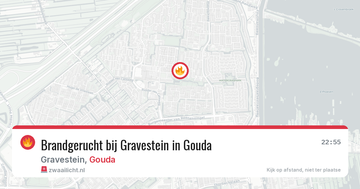 Brandgerucht bij Gravestein in Gouda — 20 jul 2026