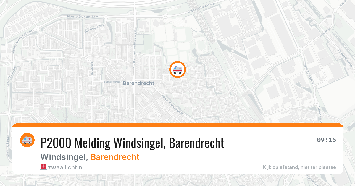 P2000 Melding Windsingel, Barendrecht — 30 apr 2026