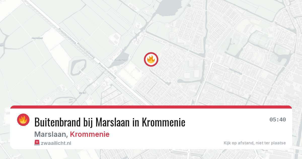 Buitenbrand bij Marslaan in Krommenie — 26 jul 2026