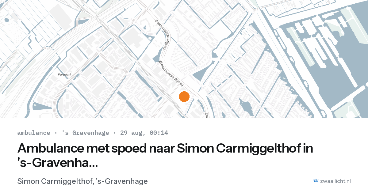 Ambulance met spoed naar Simon Carmiggelthof in 's-Gravenhage — 28 aug 2026