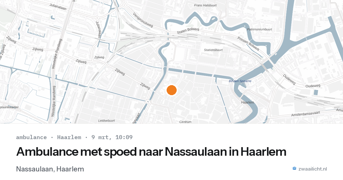 Ambulance met spoed naar Nassaulaan in Haarlem — 9 mrt 2026