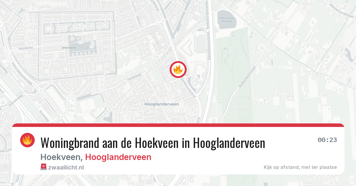 Woningbrand aan de Hoekveen in Hooglanderveen — 19 jun 2026
