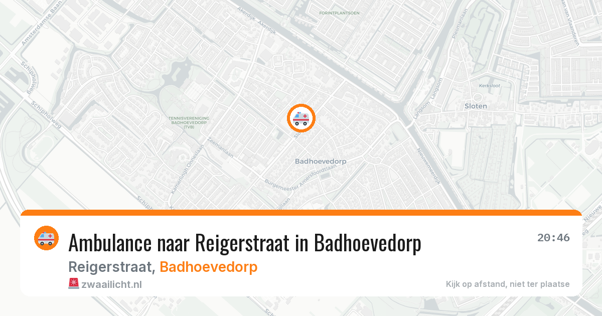 Ambulance naar Reigerstraat in Badhoevedorp — 9 mei 2026