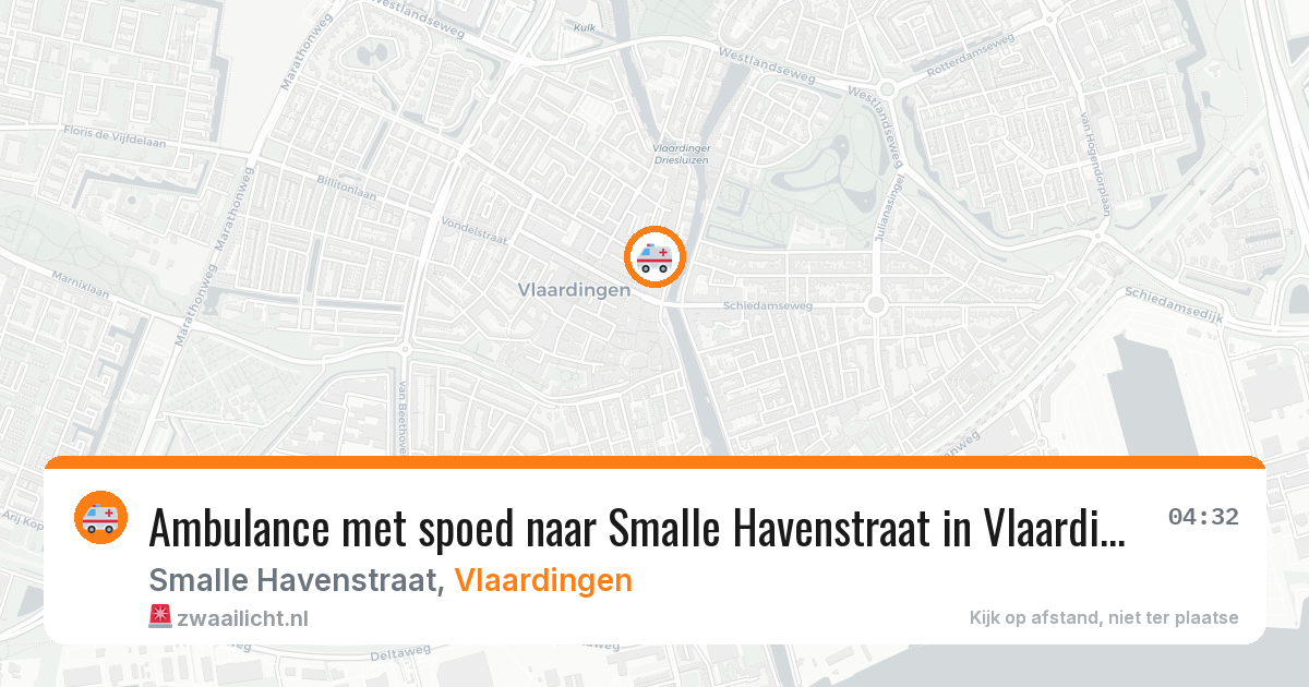 Ambulance met spoed naar Smalle Havenstraat in Vlaardingen — 1 aug 2026