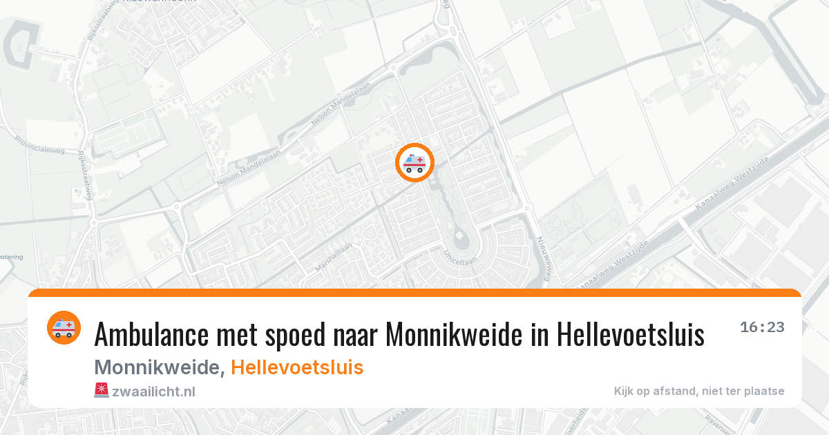 Ambulance met spoed naar Monnikweide in Hellevoetsluis — 19 jul 2026