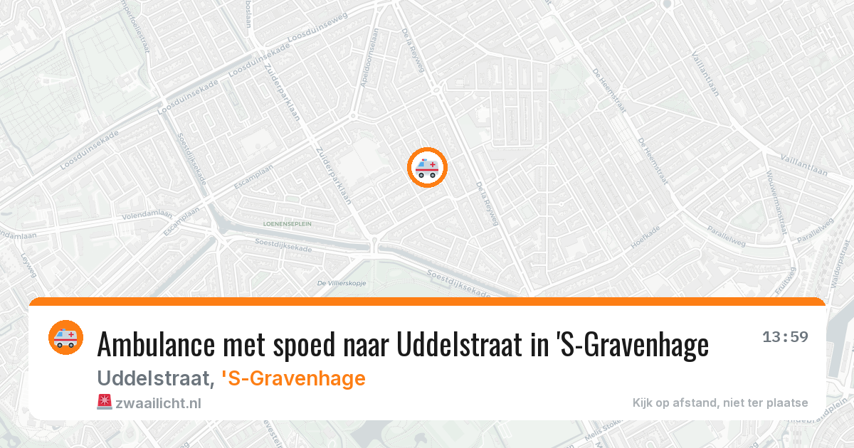 Ambulance met spoed naar Uddelstraat in 'S-Gravenhage — 20 jul 2026