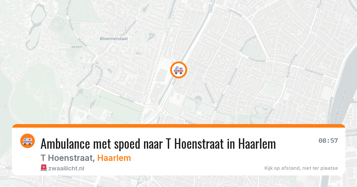 Ambulance met spoed naar T Hoenstraat in Haarlem — 13 apr 2026