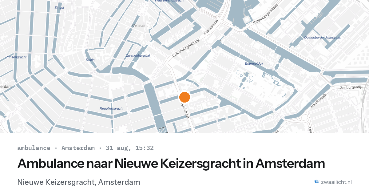 Ambulance naar Nieuwe Keizersgracht in Amsterdam — 31 aug 2026