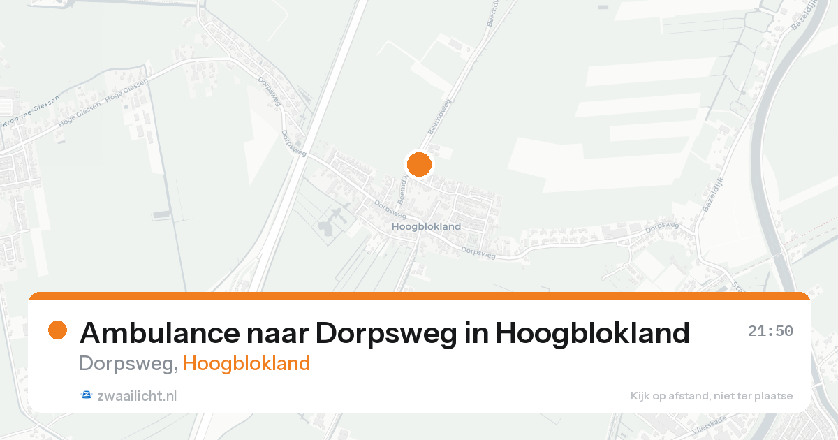 Ambulance naar Dorpsweg in Hoogblokland — 21 aug 2026