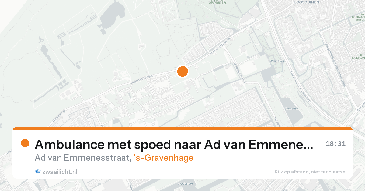 Ambulance met spoed naar Ad van Emmenesstraat in 's-Gravenhage — 21 mei 2026