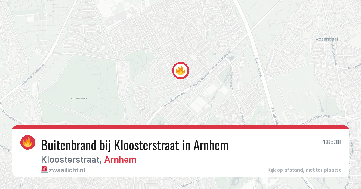 Buitenbrand bij Kloosterstraat in Arnhem — 8 jul 2026