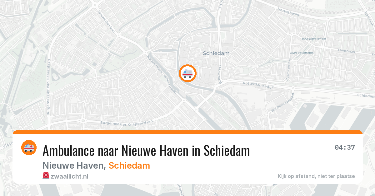 Ambulance naar Nieuwe Haven in Schiedam — 29 jun 2026