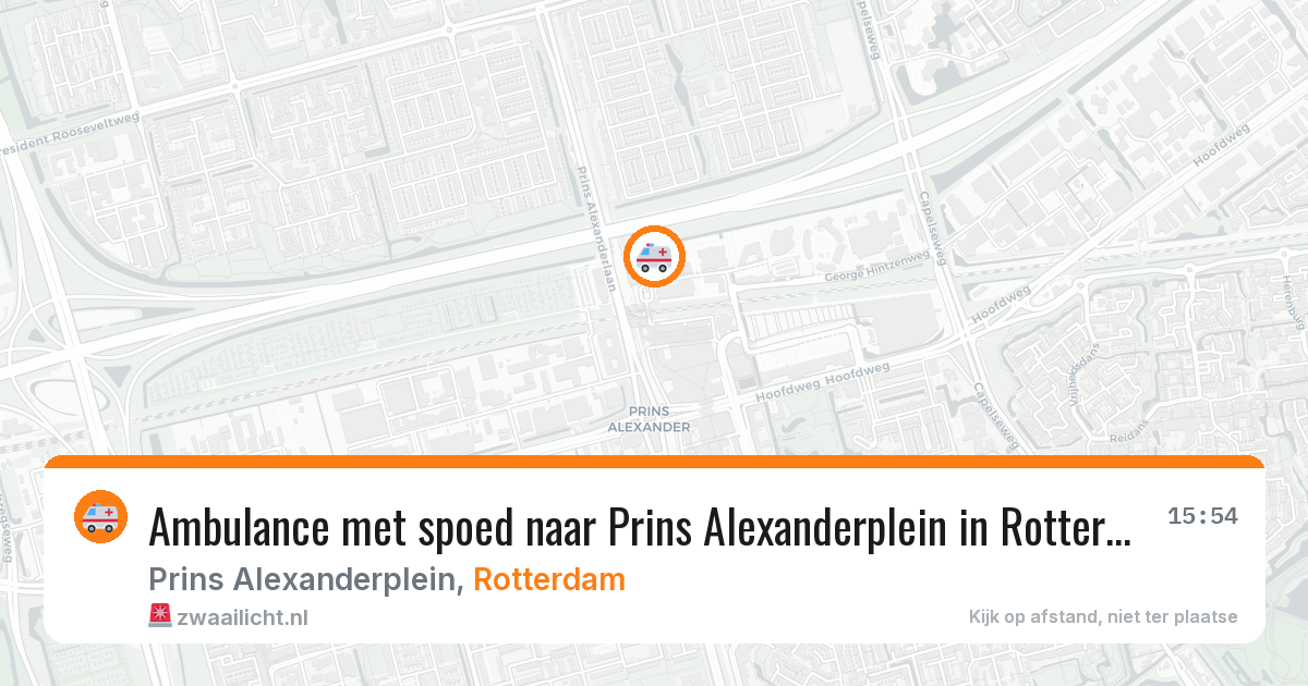 Ambulance met spoed naar Prins Alexanderplein in Rotterdam — 20 jul 2026