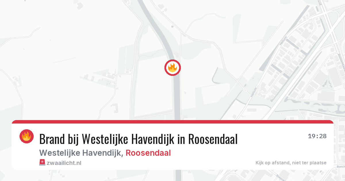 Brand bij Westelijke Havendijk in Roosendaal — 1 jul 2026