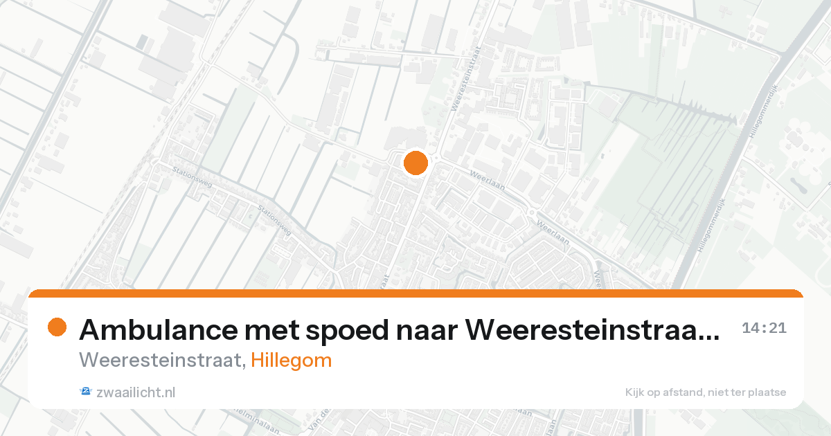 Ambulance met spoed naar Weeresteinstraat in Hillegom — 4 jun 2026