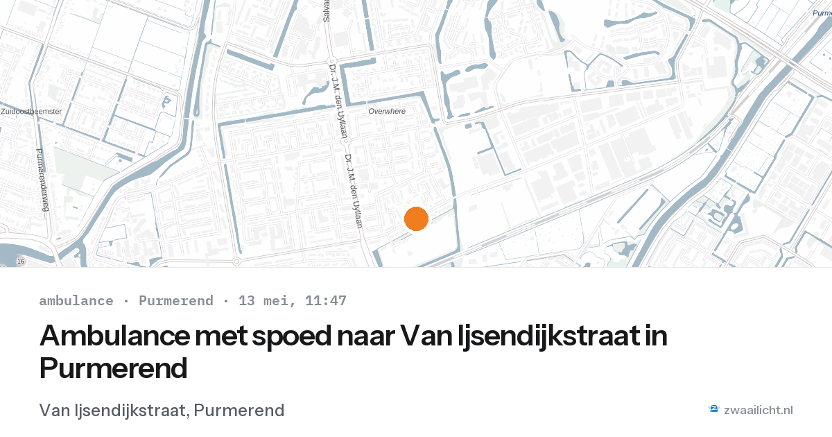 Ambulance met spoed naar Van Ijsendijkstraat in Purmerend — 13 mei 2026