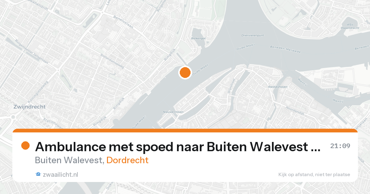 Ambulance met spoed naar Buiten Walevest in Dordrecht — 22 aug 2026