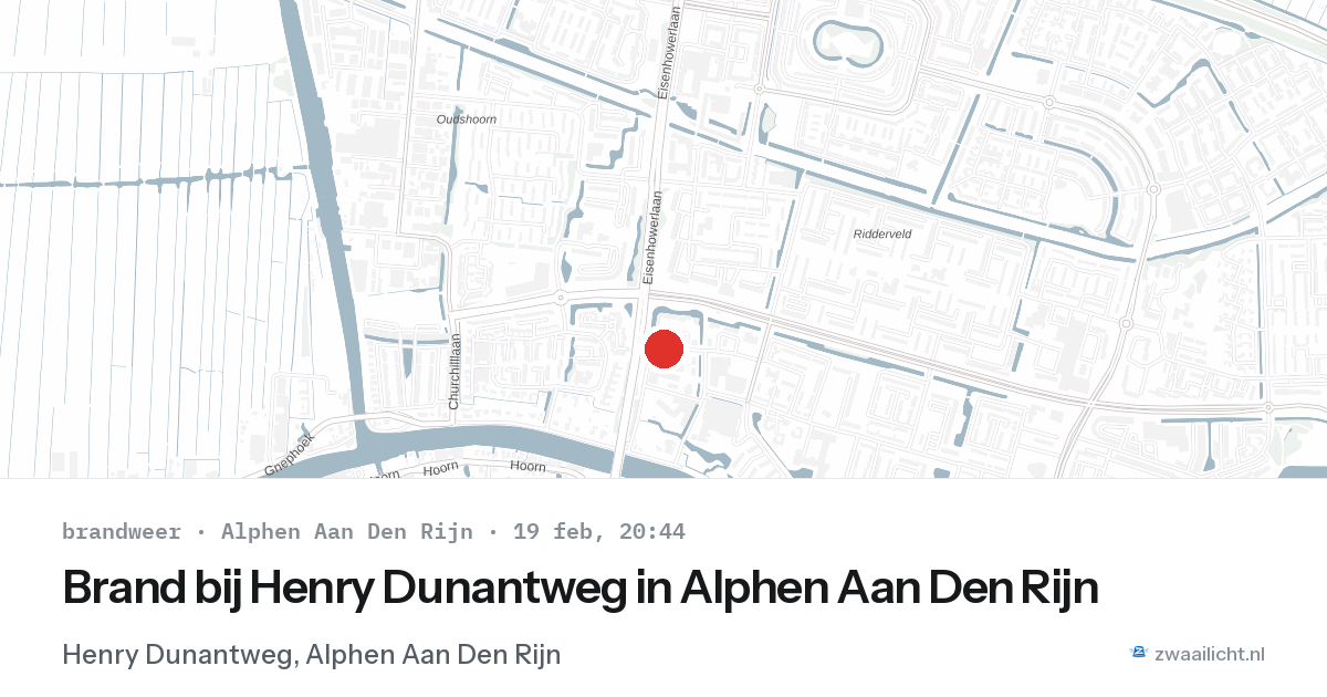 Brand bij Henry Dunantweg in Alphen Aan Den Rijn — 19 feb 2026