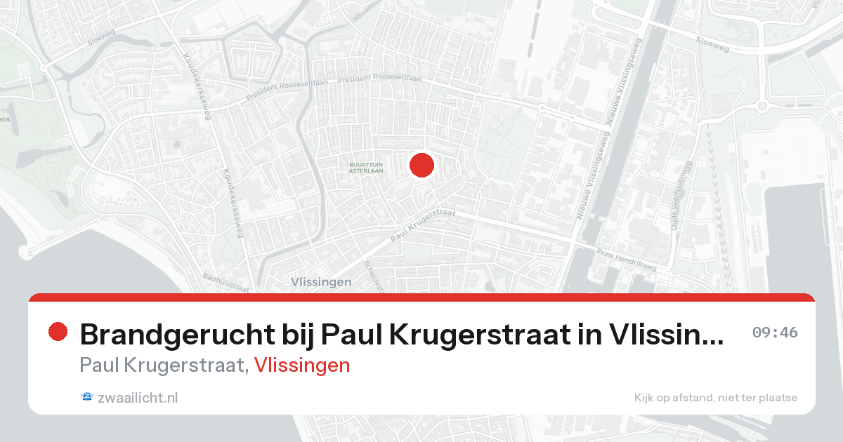 Brandgerucht bij Paul Krugerstraat in Vlissingen — 22 aug 2026