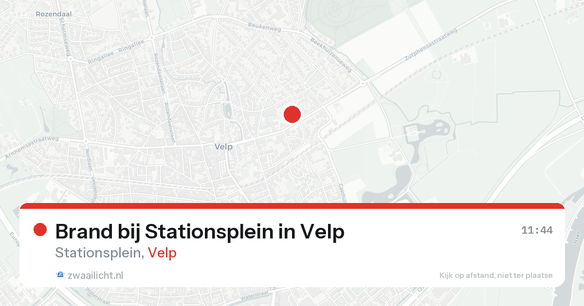 Brand bij Stationsplein in Velp — 15 aug 2026