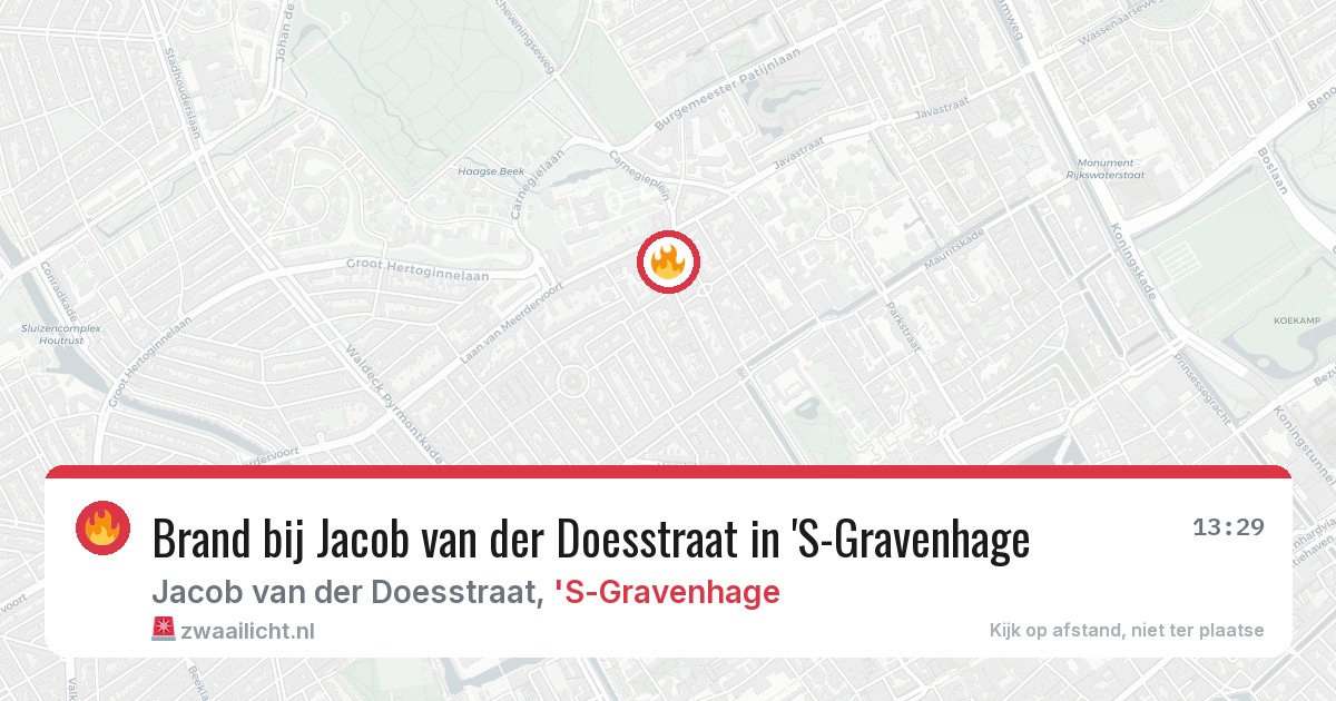 Brand bij Jacob van der Doesstraat in 'S-Gravenhage — 28 jun 2026