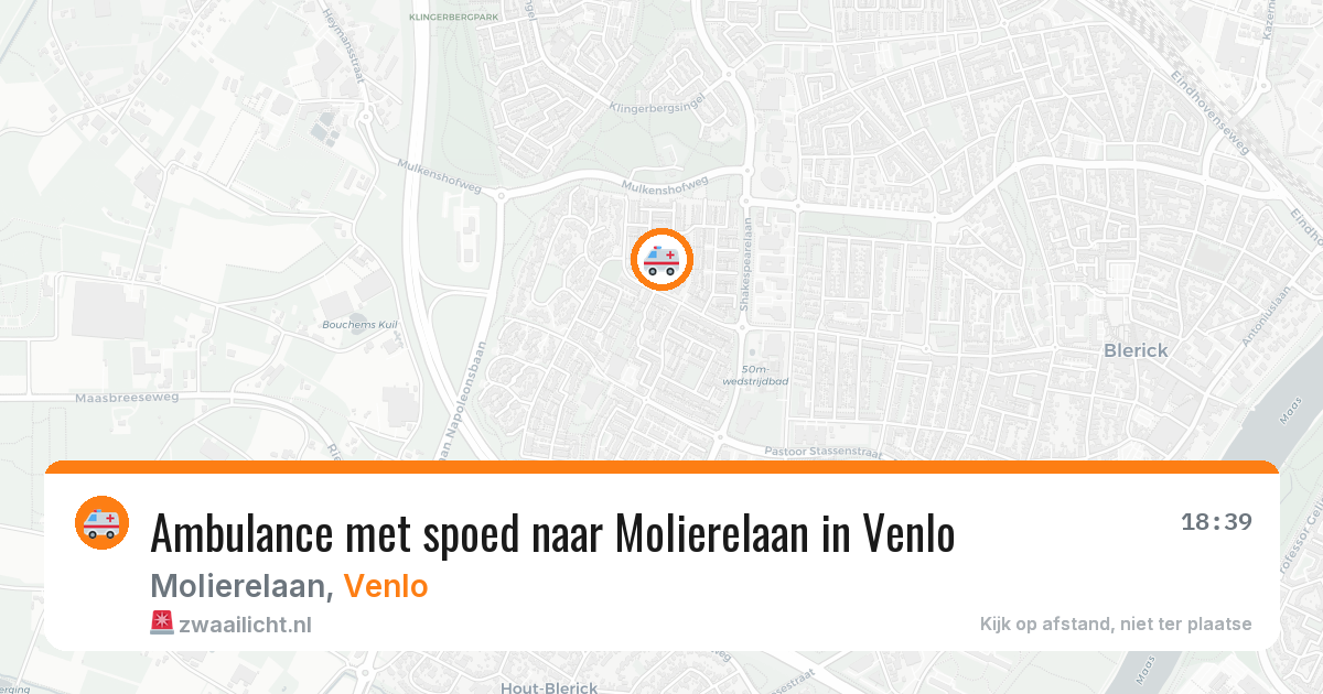 Ambulance met spoed naar Molierelaan in Venlo — 23 jul 2026