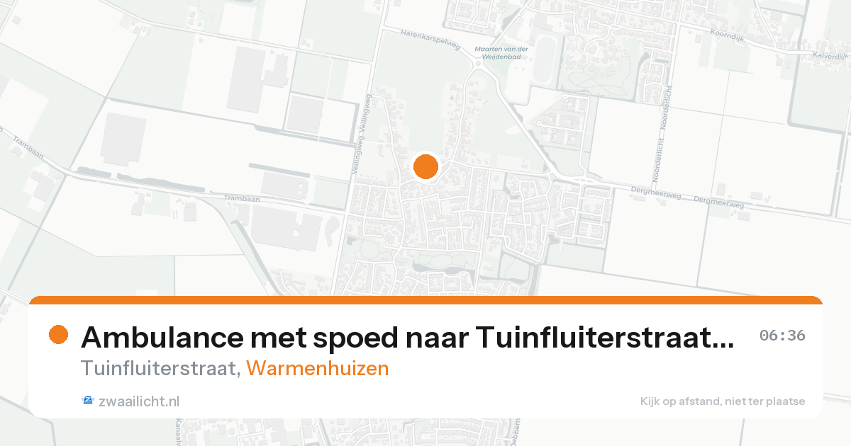 Ambulance met spoed naar Tuinfluiterstraat in Warmenhuizen — 14 aug 2026