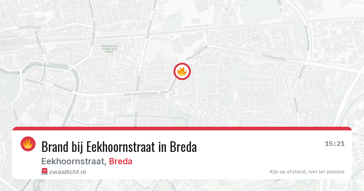 Brand bij Eekhoornstraat in Breda — 14 jun 2026