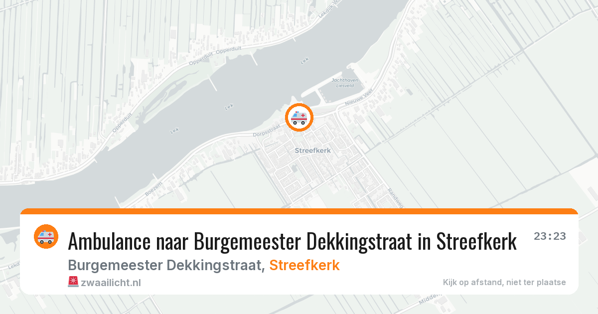 Ambulance naar Burgemeester Dekkingstraat in Streefkerk — 31 jul 2026