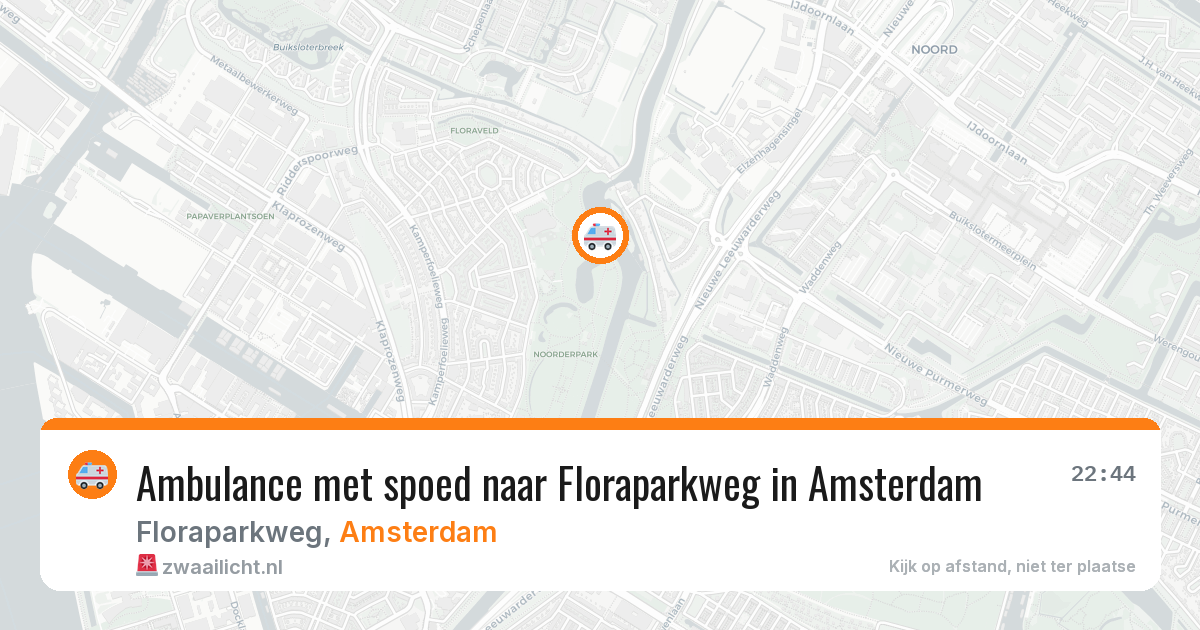 Ambulance met spoed naar Floraparkweg in Amsterdam — 21 jun 2026