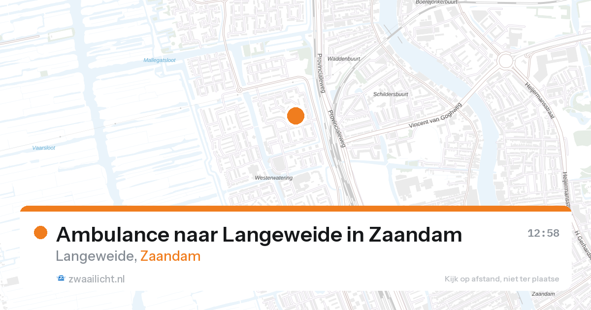 Ambulance naar Langeweide in Zaandam — 16 aug 2026