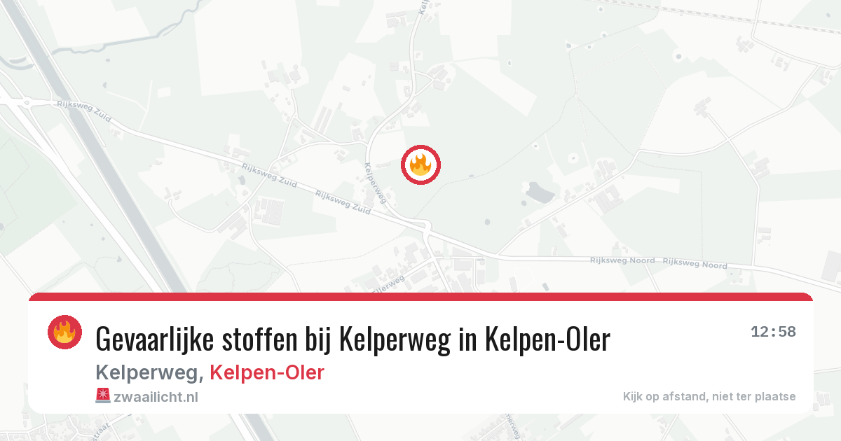 Gevaarlijke stoffen bij Kelperweg in Kelpen-Oler — 7 jul 2026