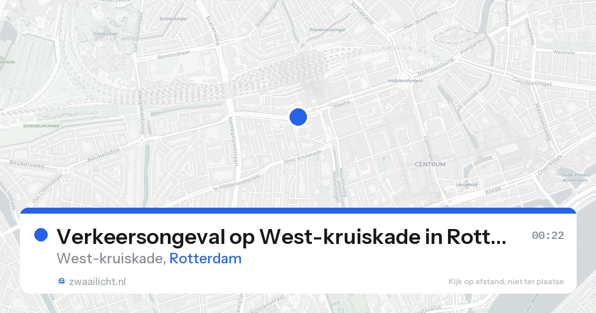 Verkeersongeval op West-kruiskade in Rotterdam — 20 aug 2026
