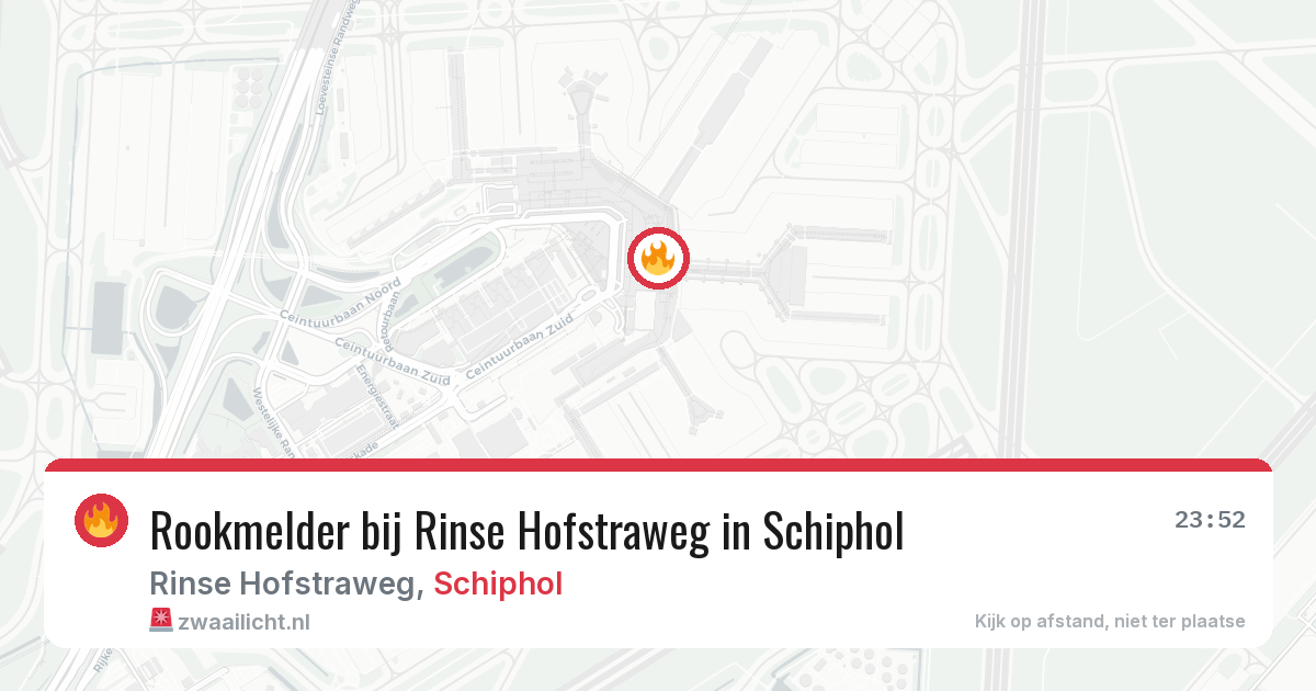 Rookmelder bij Rinse Hofstraweg in Schiphol — 13 jun 2026