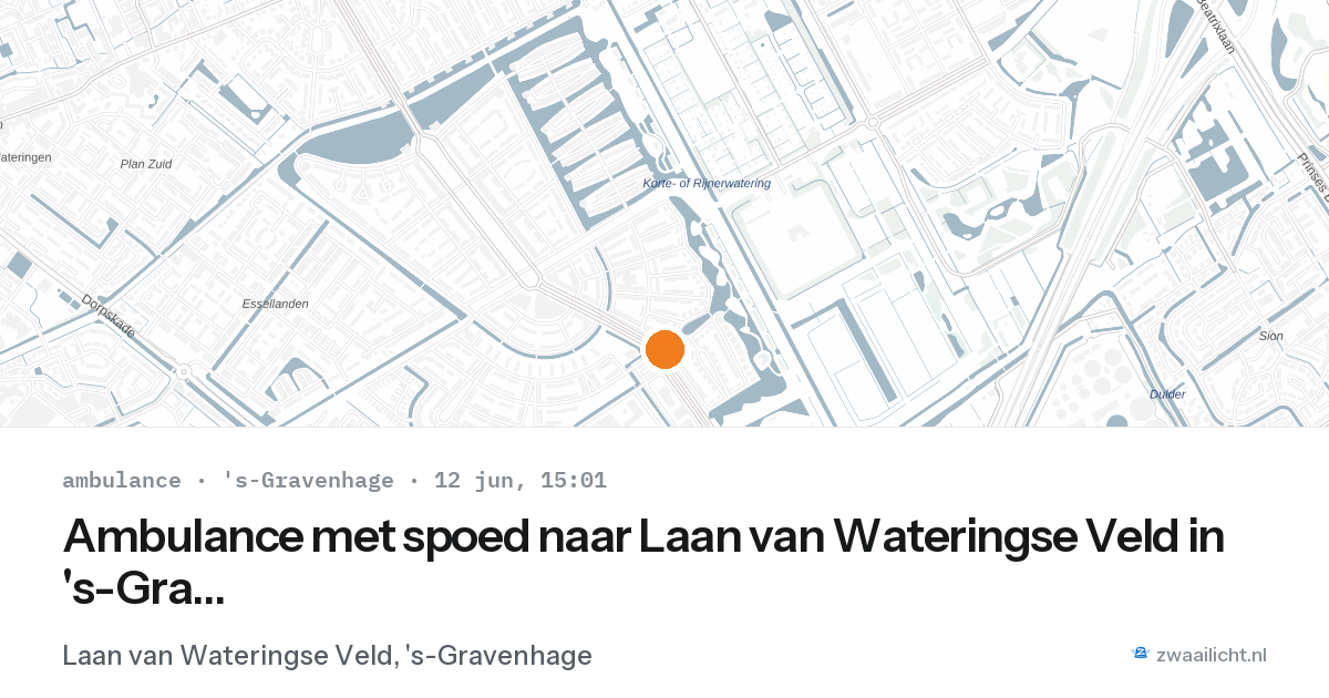 Ambulance met spoed naar Laan van Wateringse Veld in 's-Gravenhage — 12 jun 2026