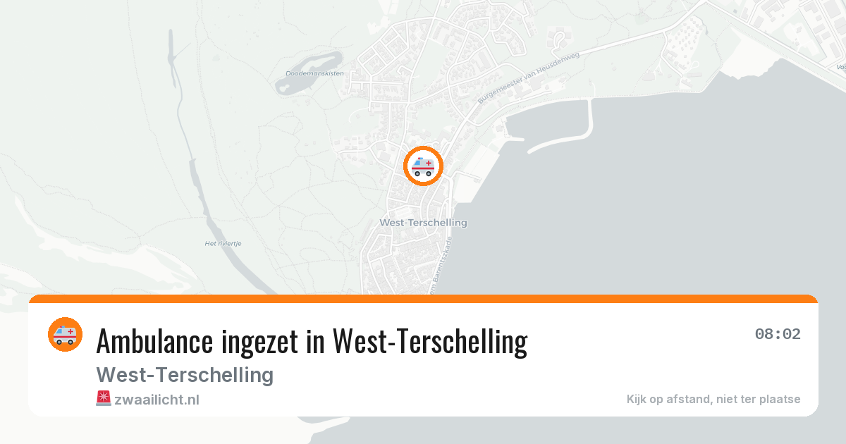 Ambulance ingezet in West-Terschelling — 7 jul 2026 | 🚨 Zwaailicht.nl